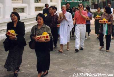 Walking around the temple