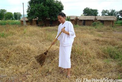 White-robed laywoman