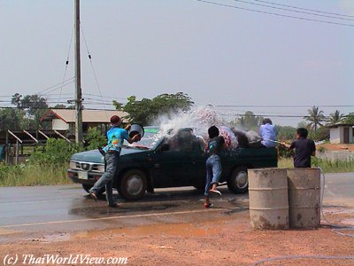 Splashing cars