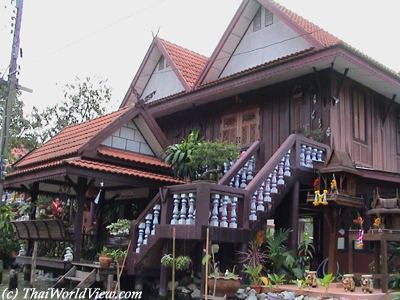 Many nice houses can be found on the shores on the river CHAYO PRAYA 