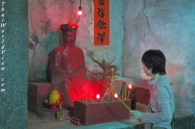 Offering incense - Hung Shing Birthday celebration in Ho Sheung Heung