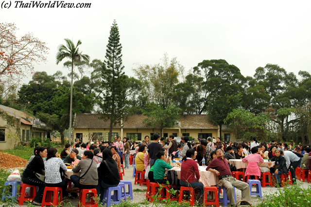 Outside diner - Hung Shing Birthday celebration in Ho Sheung Heung