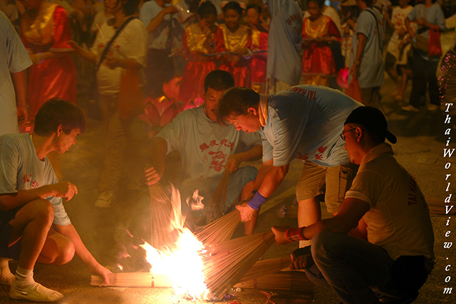Preparing incense sticks - CauseWay bay district