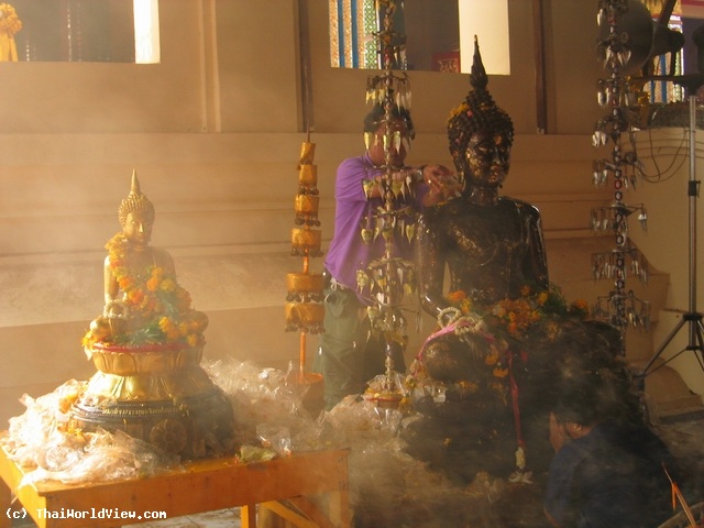 Sprinkling holy water - Nongkhai province