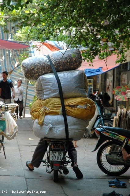 Overloaded motorbike - Old Quarter