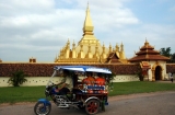 Monks in "tuk-tuk"