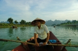 Woman paddler smiling