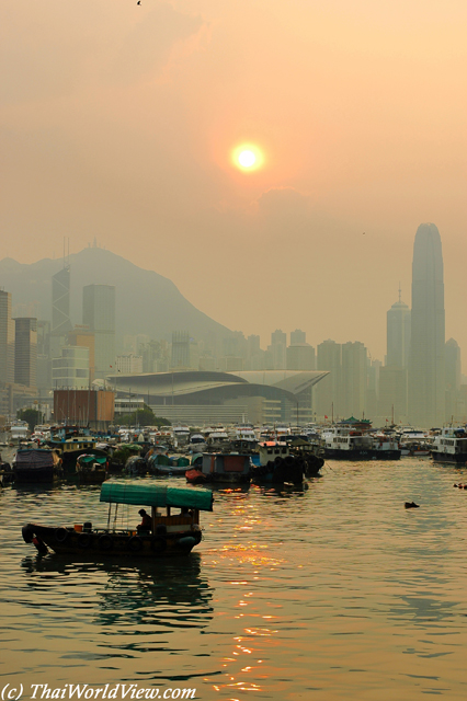 Sunset over Victoria Bay - CauseWay Bay district