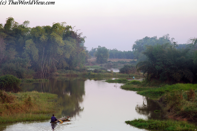 Sunset over river - ThaBo district - Nongkhai province