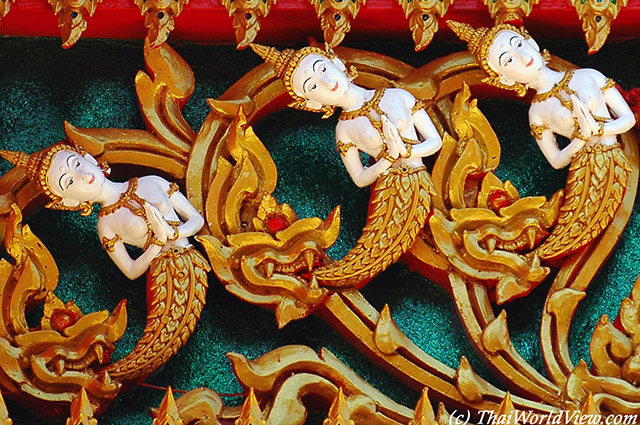 Thai temple detail - Wat Suk Natharam - Nongkhai province